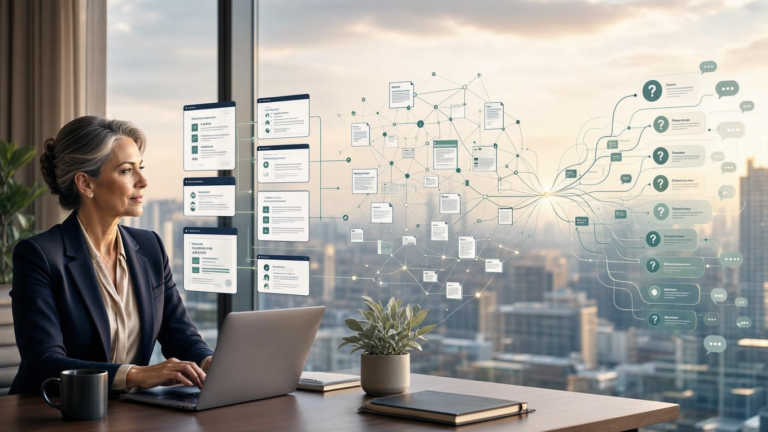 Professional firm reviewing the three pillars of answer engine optimization: structured clarity, topical authority, and conversational alignment.
